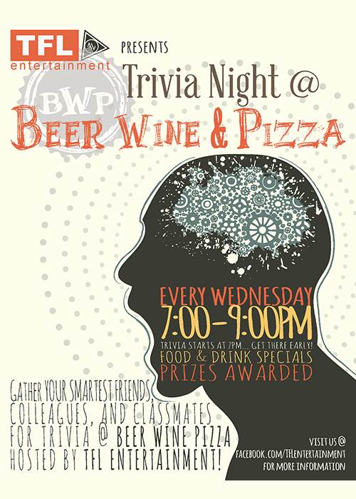 Trivia every Wednesday night at 7 PM